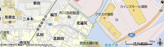愛知県蒲郡市形原町北淀尻周辺の地図