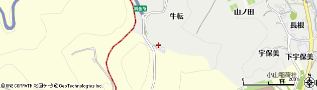 愛知県蒲郡市金平町牛転周辺の地図