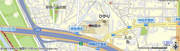 大阪府池田市神田周辺の地図