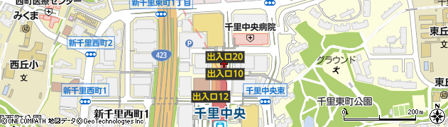 豊中警察署新千里中央交番周辺の地図