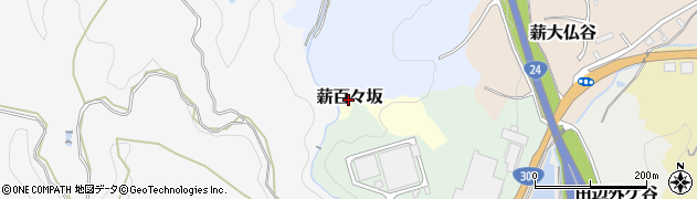 京都府京田辺市薪百々坂周辺の地図