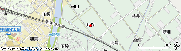 愛知県豊川市御津町下佐脇九作周辺の地図