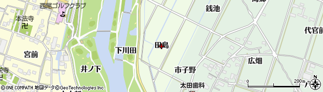 愛知県西尾市吉良町八幡川田（田島）周辺の地図