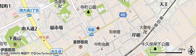 愛知県豊川市牛久保町常盤周辺の地図