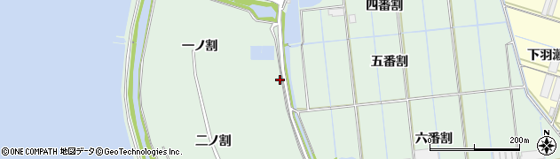 愛知県西尾市一色町細川（五番割下）周辺の地図