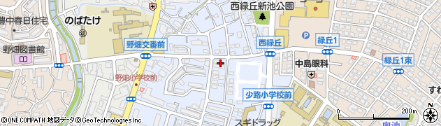 大阪府豊中市西緑丘周辺の地図