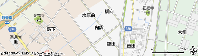 愛知県豊川市瀬木町（内袋）周辺の地図