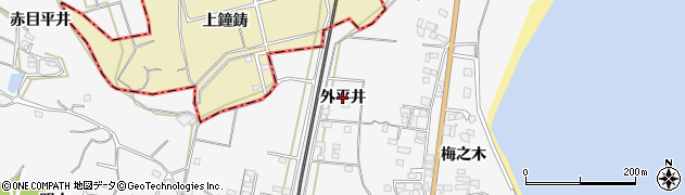 愛知県美浜町（知多郡）布土（外平井）周辺の地図