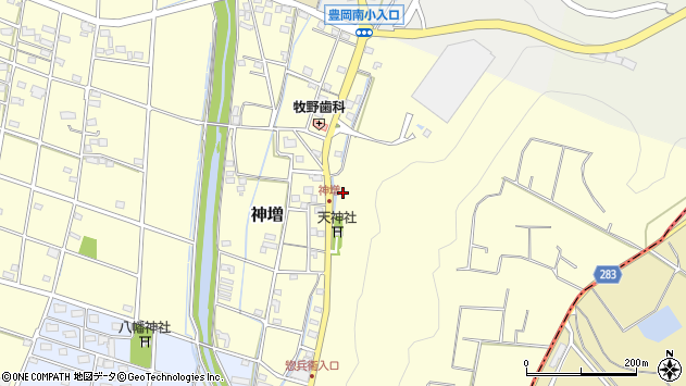 〒438-0121 静岡県磐田市神増の地図
