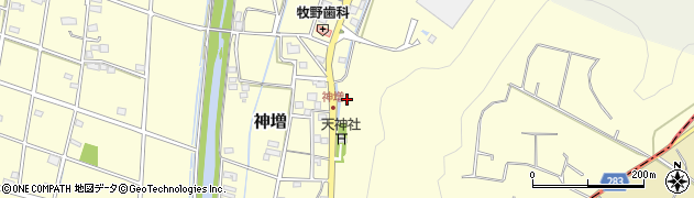 静岡県磐田市神増周辺の地図