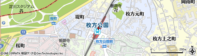 枚方公園駅周辺の地図