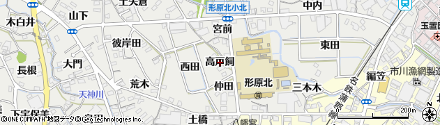 愛知県蒲郡市金平町高戸飼周辺の地図
