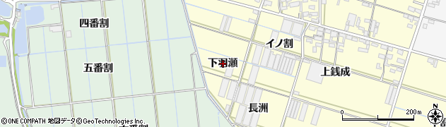 愛知県西尾市一色町中外沢（下羽瀬）周辺の地図