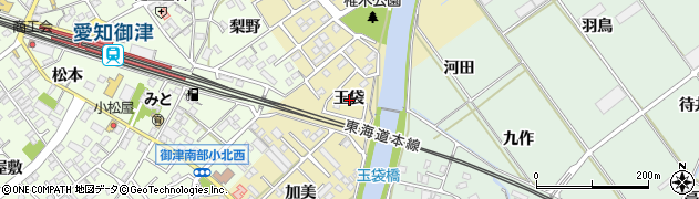 愛知県豊川市御津町御馬玉袋周辺の地図