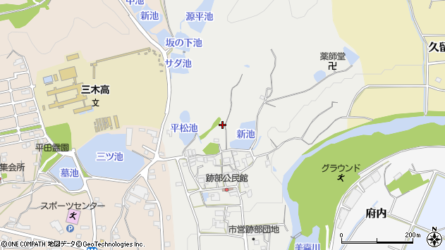 〒673-0401 兵庫県三木市跡部の地図