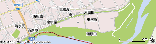 愛知県豊川市当古町東河原周辺の地図