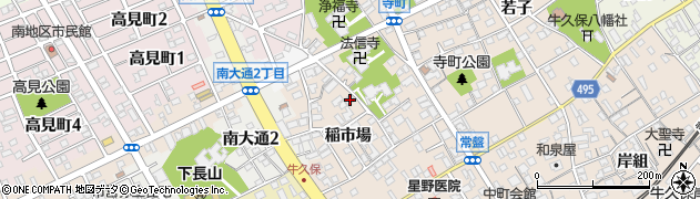 愛知県豊川市牛久保町稲市場44周辺の地図