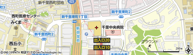 しゃぶしゃぶ温野菜 LABI千里中央店周辺の地図
