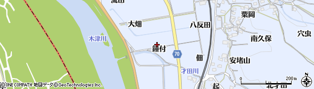 京都府綴喜郡井手町多賀鐘付周辺の地図