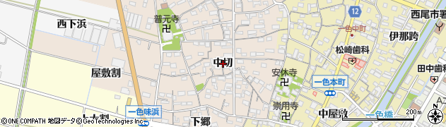 愛知県西尾市一色町味浜（中切）周辺の地図