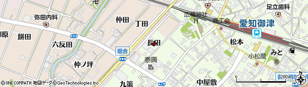 愛知県豊川市御津町西方長田周辺の地図