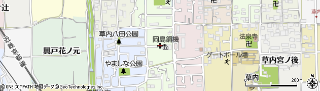 京都府京田辺市草内法福寺周辺の地図