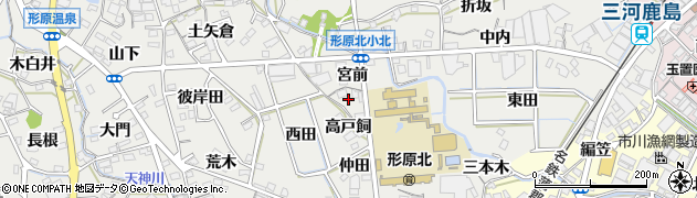 愛知県蒲郡市金平町屋敷田周辺の地図