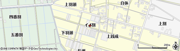 愛知県西尾市一色町中外沢（イノ割）周辺の地図