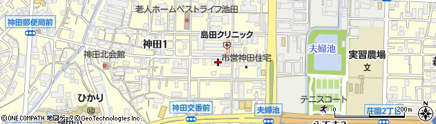ホワイト急便池田神田店周辺の地図