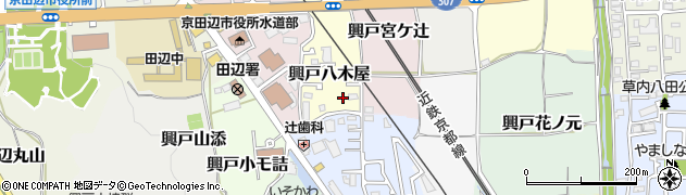 京都府京田辺市興戸八木屋周辺の地図