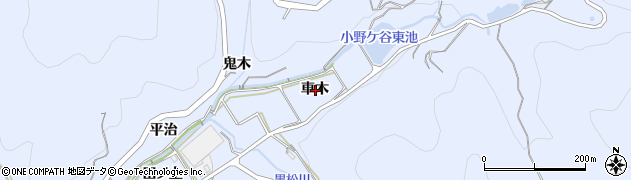 愛知県西尾市西幡豆町車木周辺の地図