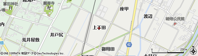 愛知県西尾市吉良町荻原（上丁田）周辺の地図