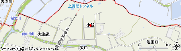 愛知県知多郡美浜町上野間小谷周辺の地図