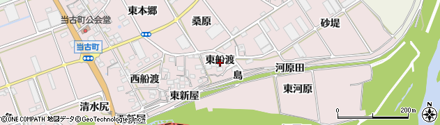 愛知県豊川市当古町（東船渡）周辺の地図