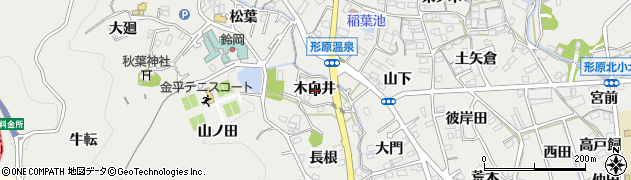 愛知県蒲郡市金平町木白井周辺の地図