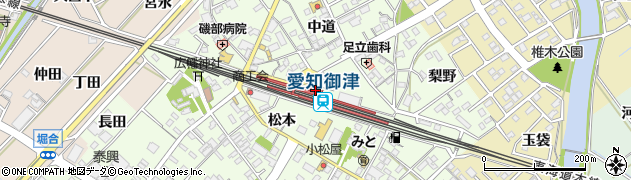 愛知御津駅周辺の地図