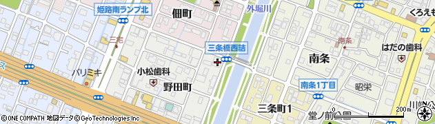 兵庫県姫路市飾磨区野田町76周辺の地図