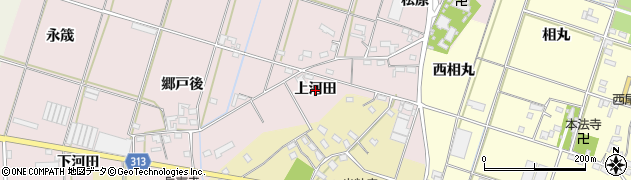 愛知県西尾市一色町池田（上河田）周辺の地図