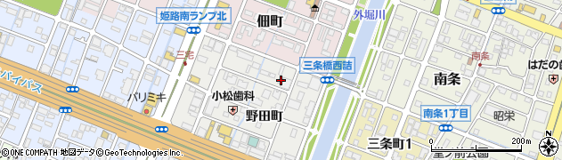 兵庫県姫路市飾磨区野田町93周辺の地図