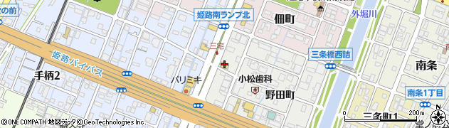 皿そば文楽 姫路駅南店周辺の地図