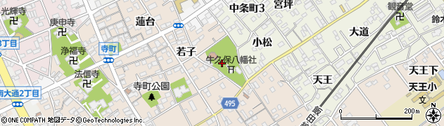 愛知県豊川市牛久保町若子44周辺の地図