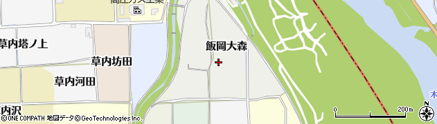 京都府京田辺市飯岡大森周辺の地図