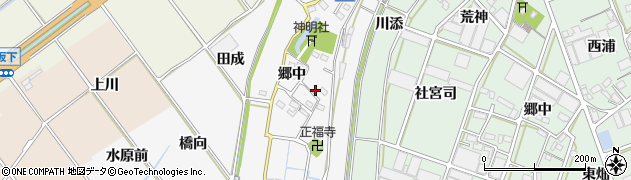 愛知県豊川市瀬木町郷中周辺の地図
