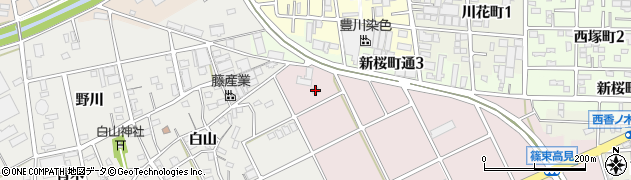 愛知県豊川市篠束町並塚周辺の地図