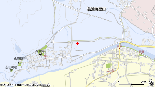 〒514-2208 三重県津市芸濃町忍田の地図