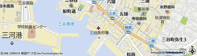 愛知県蒲郡市三谷町（魚町通）周辺の地図