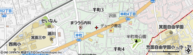 松屋 箕面店周辺の地図