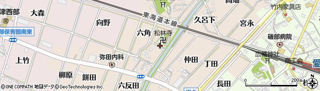 愛知県豊川市御津町泙野六角83周辺の地図