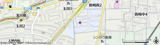 大阪府高槻市唐崎西周辺の地図