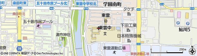 茨木市立東雲中学校周辺の地図
